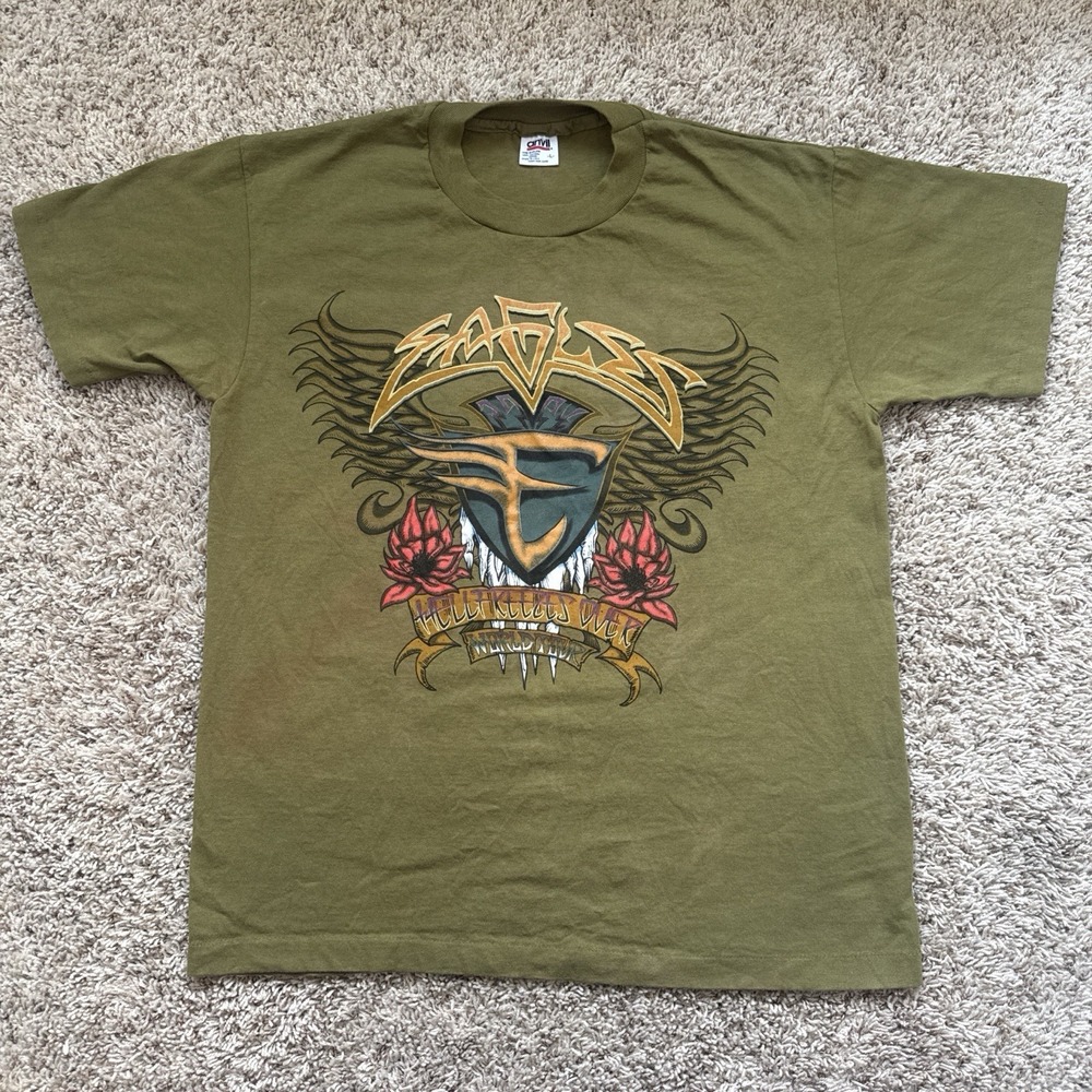 Vintage 90s Eagles Hell Freezes Over Tour Shirt Single Stitch Red Anvil Tag L